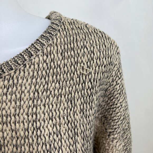 Marla Wynne M Sweater Beige Gold‎ Knit Chunky Long Sleeve Solid - Picture 8 of 14